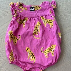 Tea Collection Pink Cheetah Baby Romper